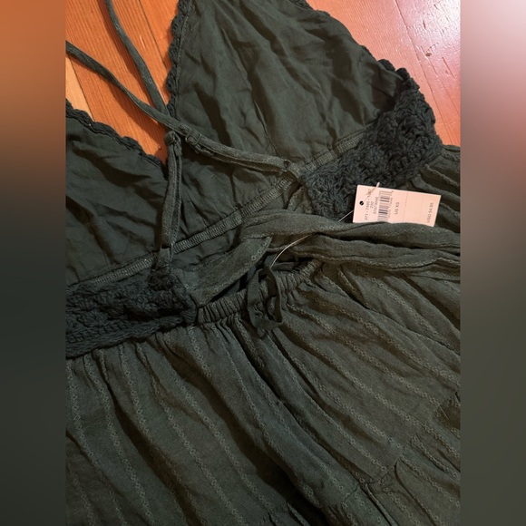 NWT AE Aerie Boho Crochet Tiered Green Dress XS - Picture 10 of 12